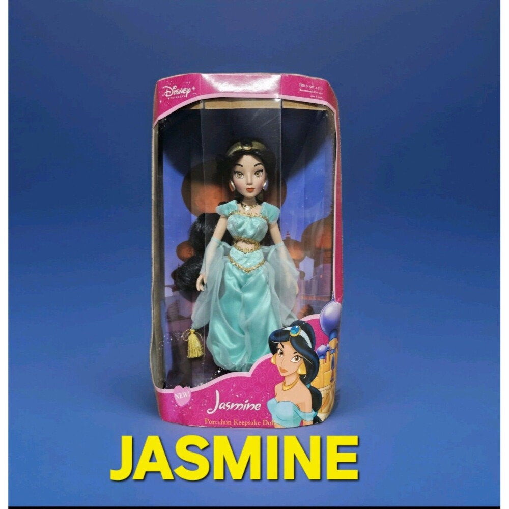 Disney Princess DOLL Aladdin PRINCESS JASMINE Brass 🔑 Key Keepsakes PORCELAIN